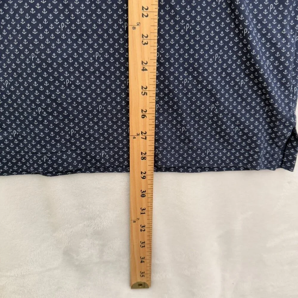 Polo Ralph Lauren Polo Shirt Mens XL Blue Classic Fit Anchor Geometric Pony